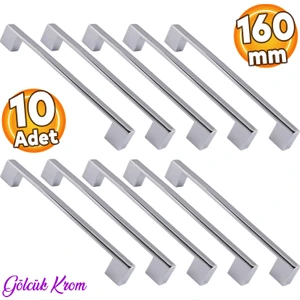 (10 ADET) Gölcük Düz Krom 160 mm Mobilya Mutfak Dolap Çekmece Dolabı Kapak Metal Kulpu Kulbu Kulpları