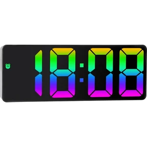 LED Dijital Masa Saati Alarm Termometre Tarih Masaüstü Saat Gökkuşağ