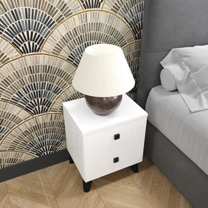 Zeus 2 Çekmeceli Komodin, Beyaz