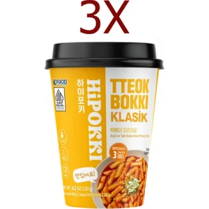 Acı ve Tatlı Soslu Kore Tteokbokki Pirinç Keki 120 gr 3'lü Set