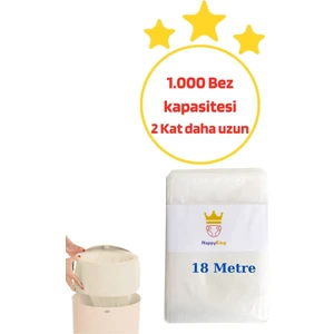 Uyumlu  1 ADET Çöp Poşeti - 1000 Bez Kapasitesi (Toplam 18 Metre)