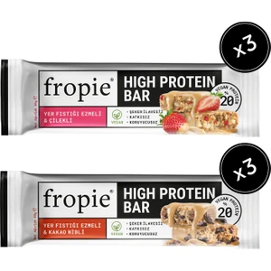 Vegan High Protein Bar 6’Lı Set - Yer Fıstık Ezmeli & Çilekli & Kakao Nibli