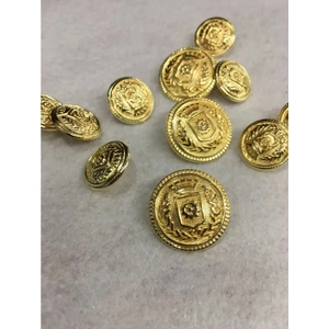 8 Adet 15 mm (1.5 Cm) Çelenk Model Gold Renk Trençkot ve Blazer Ceket Düğmesi