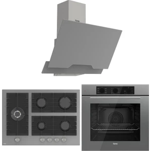 Flowart Bl Modüler Seriisi 3'lü Gri Ankastre Set ( QBL62CPR-BL138-D065 )