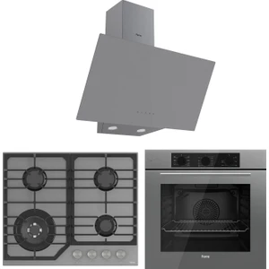 Flowart Nt Asimetrik Seriisi 3'lü Gri Ankastre Set ( QBL62CPR-NT028-D079 )