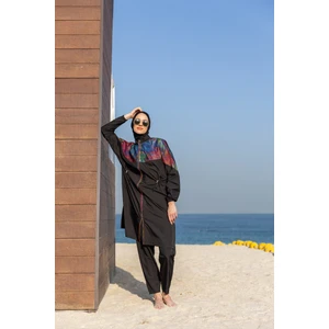 File Detaylı Oversize Uzun Tesettür Mayo