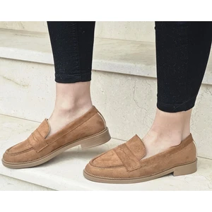 Rahat Günlük Tarz Süet Nubuk Çalışan Kadın Loafer Ayakkabısı