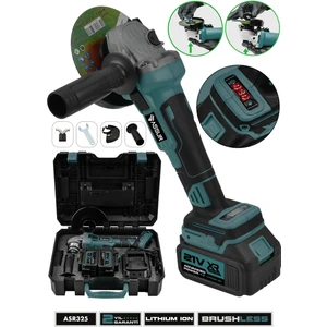 21V Çift Akülü Kömürsüz Şarjlı 125mm Dijital Avuç Taşlama