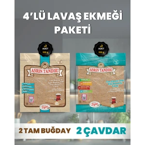 Asrın Tandırı 2 Adet Ekşi Mayalı Tam Buğday 2 Adet Ekşi Mayalı Çavdar Lavaş Ekmeği Paketi