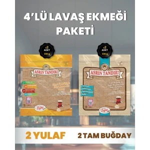 Asrın Tandırı 2 Adet Ekşi Mayalı Yulaf +2 Adet Ekşi Mayalı Tam Buğday Lavaş Ekmeği Paketi
