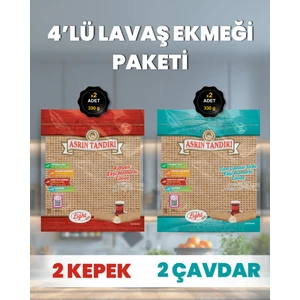 4'LÜ (2 Ekşi Mayalı Kepek + 2 Ekşi Mayalı Çavdar Lavaş Ekmeği) Paketi
