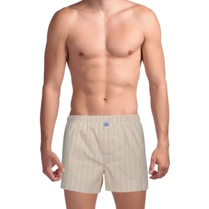 The DON Poplin Erkek Boxer Pastel Krem Çizgili