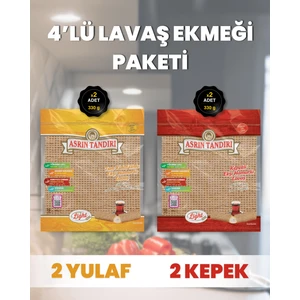4'LÜ (2 Adet Ekşi Mayalı Yulaf + 2 Adet Ekşi Mayalı Kepek Lavaş Ekmeği) Paketi