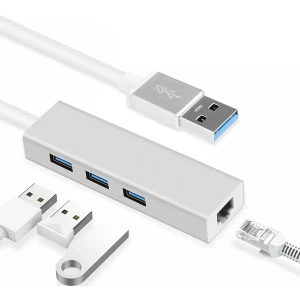 FC06 3 Bağlantı Noktalı USB 3.0 To 3usb3.0 10/100 Mbps Ethernet Kablolu Çoklayıcı Adaptör