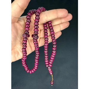 Anemore Collection Zeytin Ağacı 99'luk Tesbih Bordo Renk 10,5mmx7,5mm T-768