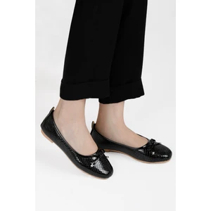 Renkli Butik Fiyonklu Kadın Balerin Babet Altın Yılan Desen Gold, Gümüş, Leopar Renklerde