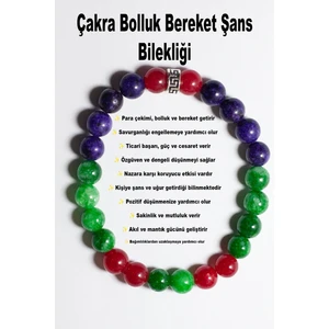 Çakra Bolluk Bereket Şans Bilekliği Doğal Taş Aventurin Onix Dumanlu Kuvars
