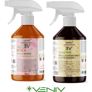 3V Prooter Bitki Köklendirici 500 Ml+ Viola Çiçeklendirici Bitkisi Besini 500 ml