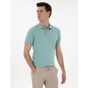 Pierre Cardin Erkek Koyu Mint Slim Fit Kıvrılmaz Polo Yaka Basic Tişört 50302561-VR152