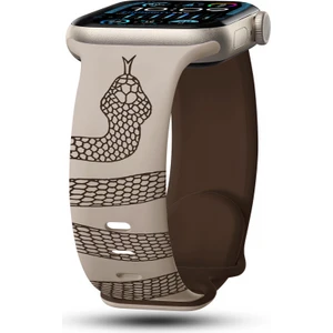 Apple Watch 10 42MM 6-7-8-9-Se Uyumlu 38-40-41MM Uyumlu Yılan Desenli Silikon Kordon