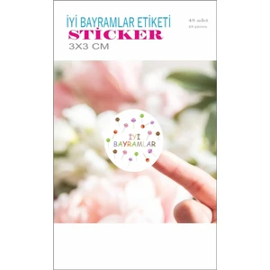 Iyi Bayramlar Etiket Sticker 3 cm - 48 Adet