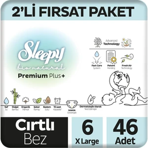 Bio Natural Premium Plus 2'li Fırsat Paketi Bebek Bezi 6 Numara Xlarge 46 Adet