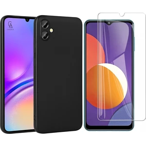 Samsung Galaxy A06 ile Uyumlu Kılıf Soft Yumuşak Telefon Kılıfı ve Temperli Cam Ekran Koruyucu