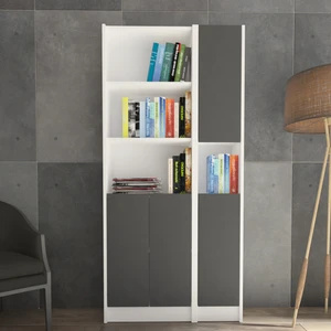 Yeti Mobilya Kuta FLAT85 Kitaplık 4 Kapaklı Kütüphane Çok Amaçlı Dolap