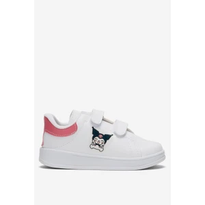 Çocuk Kuromi Baskılı Cırtlı Unisex Spor Ayakkabı BEYAZ - PEMBE