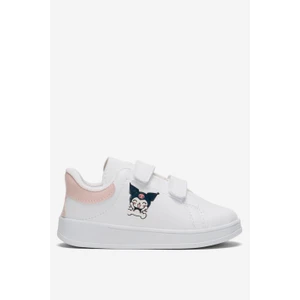Çocuk Kuromi Baskılı Cırtlı Unisex Spor Ayakkabı BEYAZ - PUDRA
