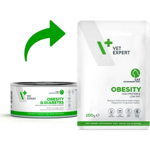Vet Expert Obesity Diabetic Kedi Yaş Maması 100 gr 12 adet 