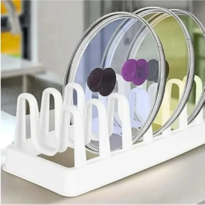 6 Bölmeli Plastik Tabaklık Kurutmalık Tencere Kapaklık Düzenleyici Organizer Düzenleyici