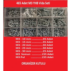 Bul End M3 Vida  Metrik Üç Yhb Vida Seti 465 Adet