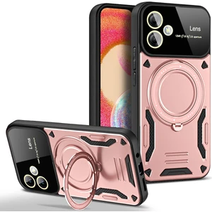 Samsun Galaxy A06 Uyumlu Kamera Korumalı Dönebilen Magsafe Halka Standlı Tank Kılıf