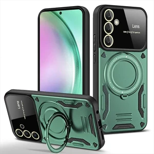 Samsun Galaxy A25 Uyumlu Kamera Korumalı Dönebilen Magsafe Halka Standlı Tank Kılıf