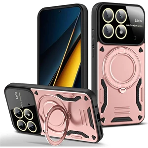 Xiaomi Redmi Mi 14T Pro Uyumlu Kamera Korumalı Dönebilen Magsafe Halka Standlı Tank Kılıf