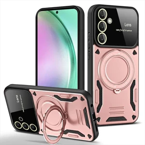 Samsun Galaxy A35 Uyumlu Kamera Korumalı Dönebilen Magsafe Halka Standlı Tank Kılıf