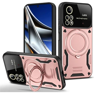 Xiaomi Redmi Note 12 Pro 4g Uyumlu Kamera Korumalı Dönebilen Magsafe Halka Standlı Tank Kılıf