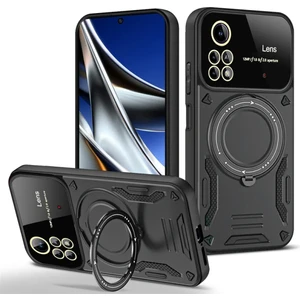 Xiaomi Redmi Note 12 Pro 4g Uyumlu Kamera Korumalı Dönebilen Magsafe Halka Standlı Tank Kılıf