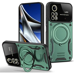 Xiaomi Redmi Note 12 Pro 4g Uyumlu Kamera Korumalı Dönebilen Magsafe Halka Standlı Tank Kılıf