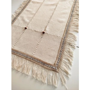Buldan Cendere  Bezi Dantelli Kahve Boncuklu El Işi Antika Sacaklı 50 x 100  cm  Runner