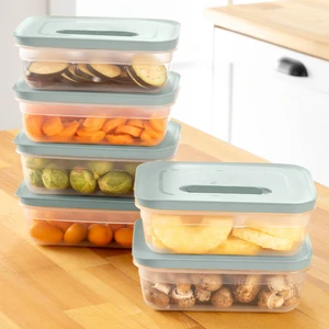 6'lı Hava Kanallı Ayarlanabilir Sebze ve Meyve Saklama Kabı 6x(1,15 lt) mint