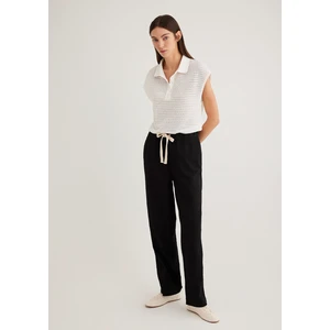 Beli Bağcıklı Siyah  Pantolon 1010945-900