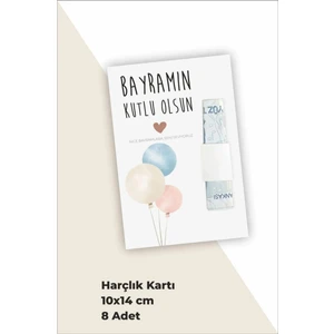 8 Adet Bayram Hediyesi - Harçlık Kartı Bayram Hatıra Kartı