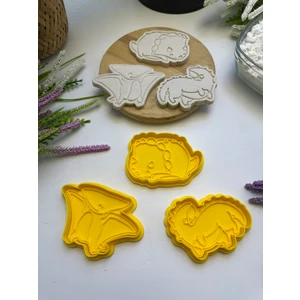 3D Baskı 3'lü Dinazor Şekilli Set 2 Kurabiye Kalıbı