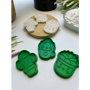 3D Baskı 3'lü Kaktüs Şekilli Kurabiye Kalıbı