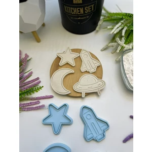 3D Baskı 4'lü Gezegen Şekilli Set 2 Kurabiye Kalıbı