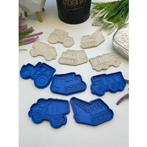 3D Baskı 5'li Iş Makinaları Şekilli Kurabiye Kalıbı