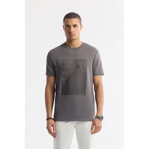 Avva Erkek Antrasit Bisiklet Yaka Bi-Stretch İnterlok Regular Fit T-Shirt A51Y1072