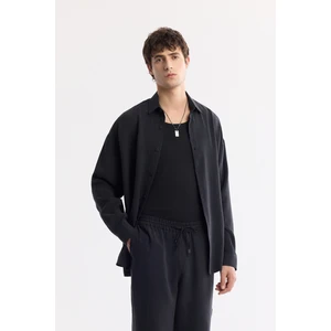 Erkek Siyah Relaxed Fit Beli Lastikli Bağcıklı Soft Touch Pantolon A51y3031